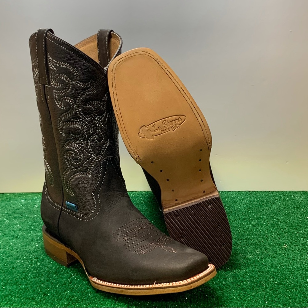 MEN'S WESTERN RODEO COWBOY BOOTS GENUINE LEATHER SQUARE TOE BROWN BOTA CAFÉ 945